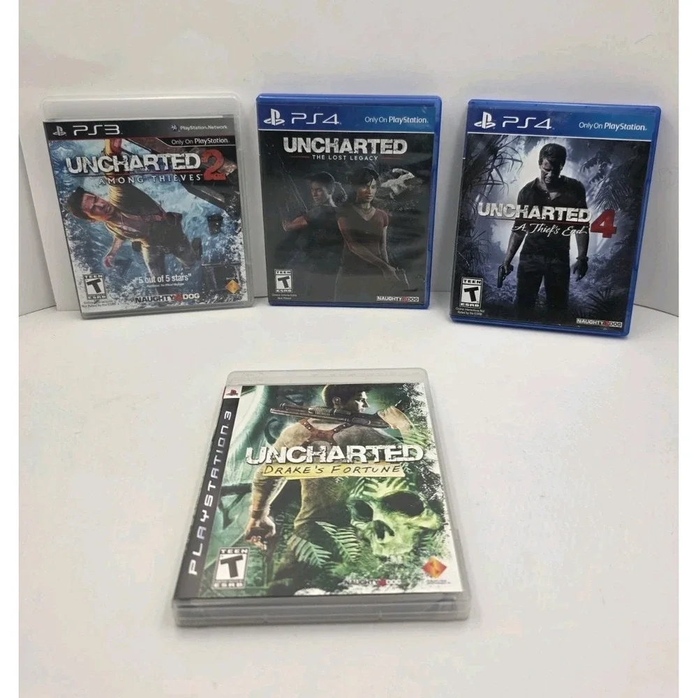 Uncharted PS3 PS4 Game Lot 4 Drake's Fortune Among Thieves Lost Legacy U4